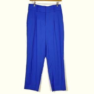 EUC Ann Taylor High Rise Cobalt Blue Tapered Paper-bag Waist Dress Pants